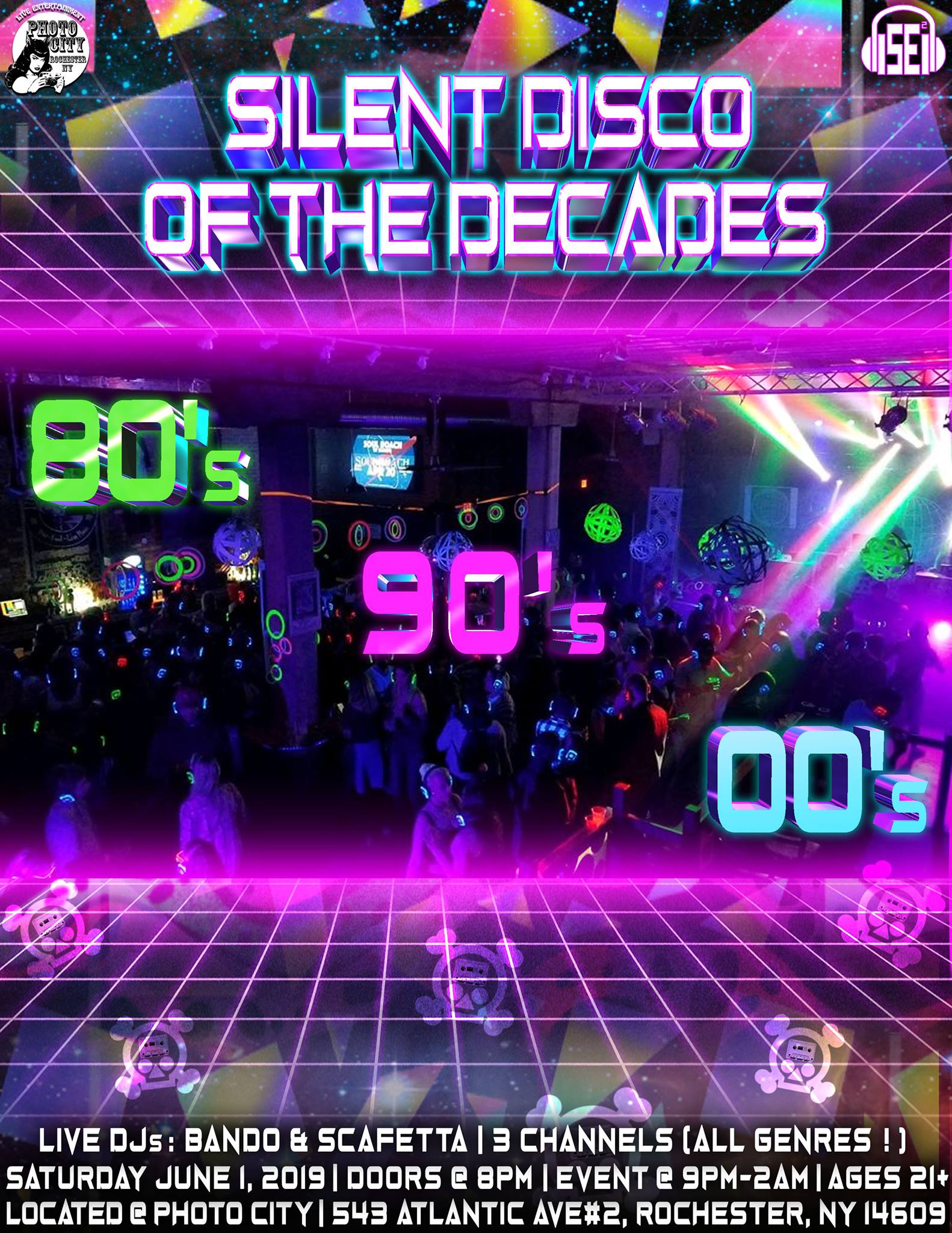 80s, 90s, 00s Silent Disco of the Decades @ Rochester Photo City